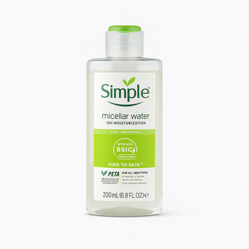 میسلار واتر سیمپل Micellar Water بطری شفاف سبز رنگ 200 میلیلیتری
