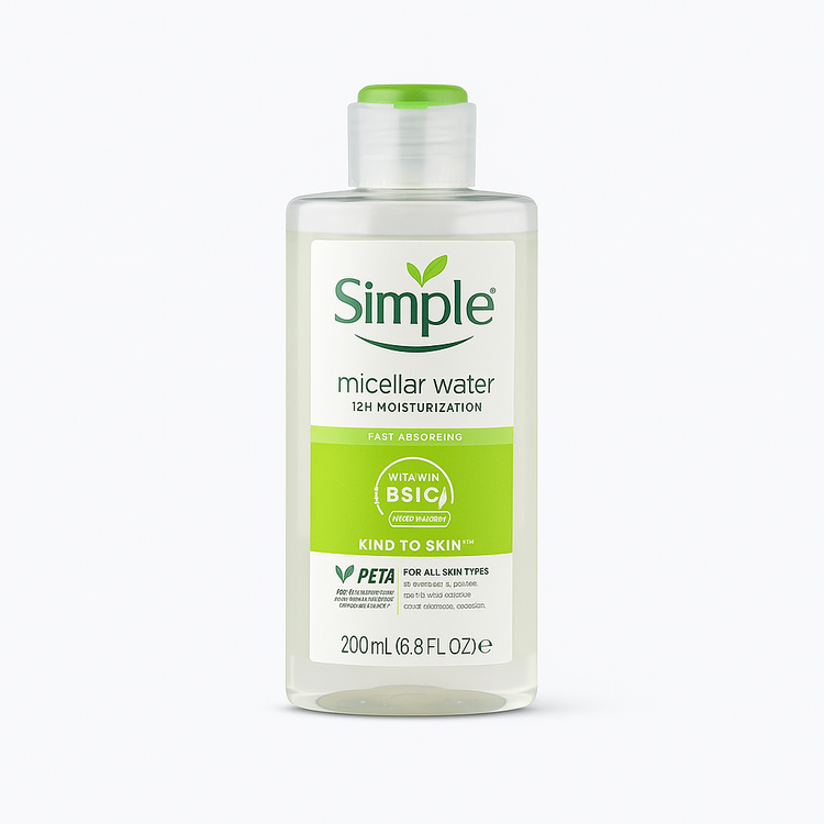 میسلار واتر سیمپل Micellar Water بطری شفاف سبز رنگ 200 میلیلیتری