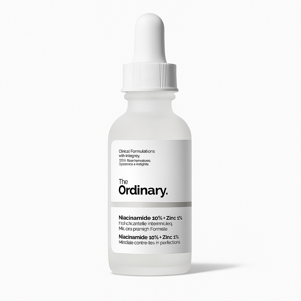 سرم اوردینری نیاسینامید 10% به همراه زینک 1% برای کنترل چربی، کاهش جوش و بهبود ظاهر پوست در بطری شیشه‌ای مات 30 میل