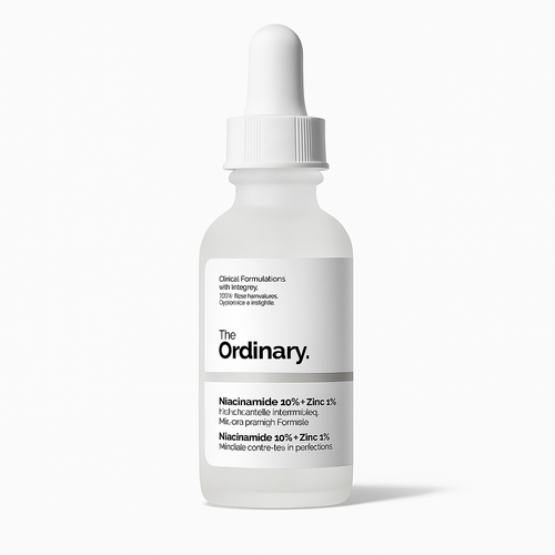 سرم اوردینری نیاسینامید 10% به همراه زینک 1% برای کنترل چربی، کاهش جوش و بهبود ظاهر پوست در بطری شیشهای مات 30 میل