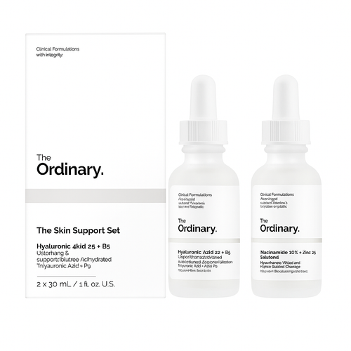 ست دو عددی سرم اوردینری The Ordinary شامل Hyaluronic Acid 2% + B5 و Niacinamide 10% + Zinc 1% در بطری سفید 30 میل