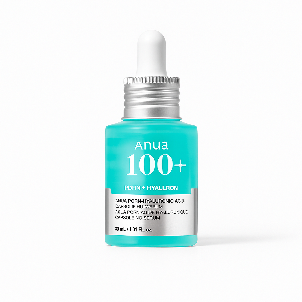 سرم آبرسان آنوآ Anua 100+ PDRN Hyaluronic Acid Serum در بطری آبی فیروزه‌ای 30 میل