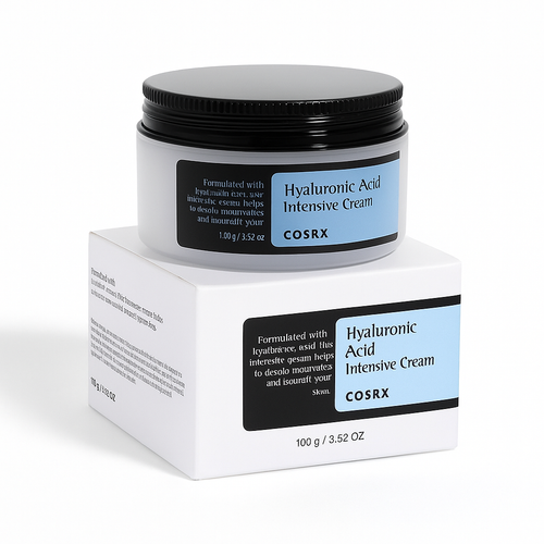 کرم آبرسان کوزارکس Hyaluronic Acid Intensive Cream در بستهبندی مشکی و آبی 100 گرم به همراه جعبه سفید
