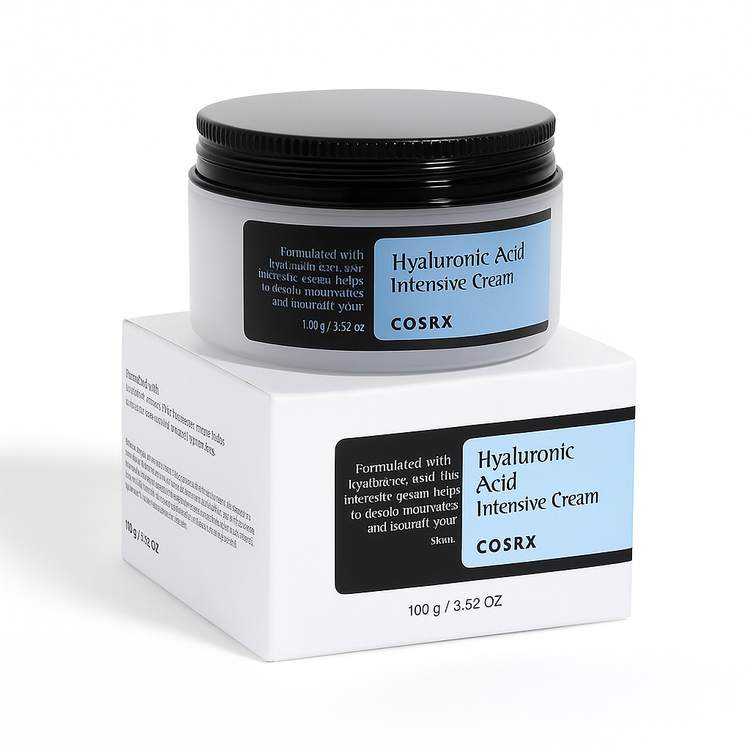 کرم آبرسان کوزارکس Hyaluronic Acid Intensive Cream در بستهبندی مشکی و آبی 100 گرم به همراه جعبه سفید