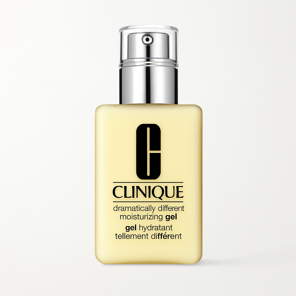 ژل مرطوب‌کننده کلینیک Dramatically Different Moisturizing Gel در بسته‌بندی زرد با پمپ نقره‌ای 125 میل