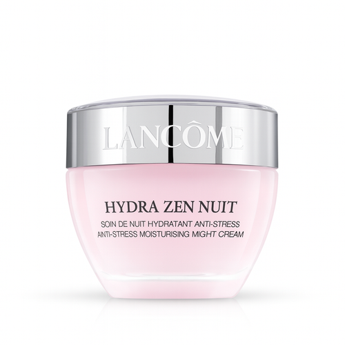 کرم شب آبرسان و ضد استرس Lancome Hydra Zen Nuit در بستهبندی صورتی با درب نقرهای 50 میل