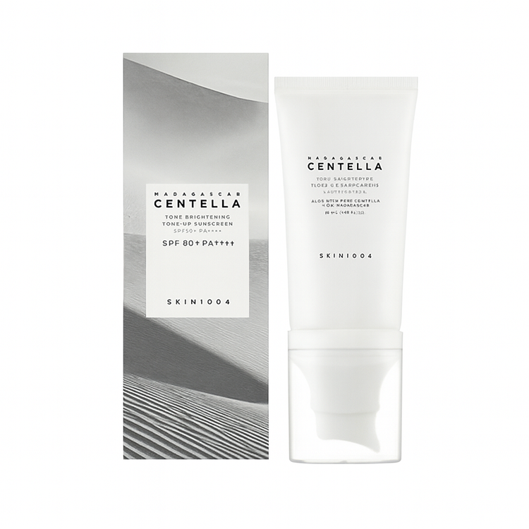ضدآفتاب روشنکننده و تون آپ سنتلا اسکین 1004 Centella SPF50+ مناسب انواع پوست
