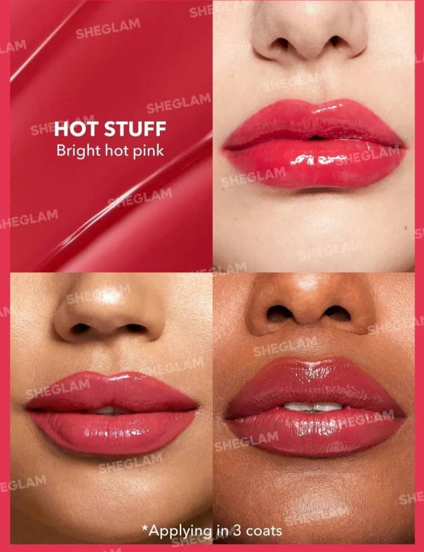 رژ لب شیگلم Hot Stuff رنگ صورتی روشن براق با ماندگاری بالا