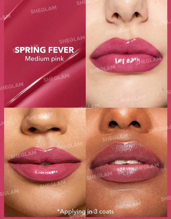 رژ لب شیگلم Spring Fever رنگ صورتی متوسط با جلوه براق
