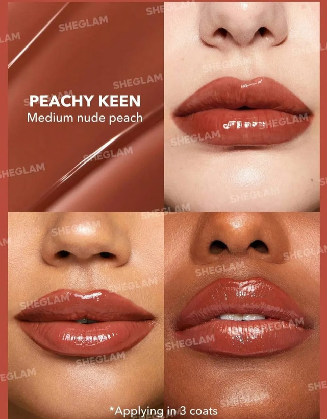 رژ لب شیگلم مدل Peachy Keen با رنگ هلویی متوسط و براق، انتخابی عالی برای آرایش روزانه و طبیعی. خرید از فروشگاه رخسار.