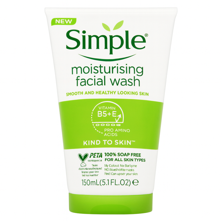 ژل شستشوی صورت سیمپل Moisturising حجم 150 میل مرطوب کننده مناسب انواع پوست
