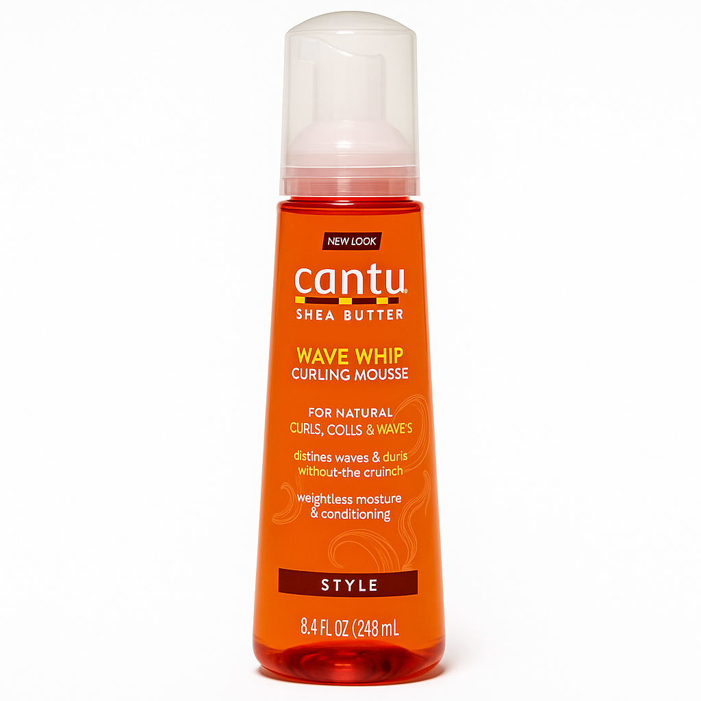 Cantu Wave Whip Curling Mousse – موس حالت‌دهنده و حجم‌دهنده موهای فر و موج‌دار حاوی شی باتر