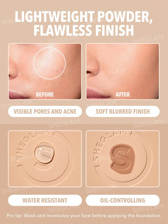 SHEGLAM Skin-Focus Powder Foundation Nude – پنکک اسکین فوکس شیگلم رنگ نود