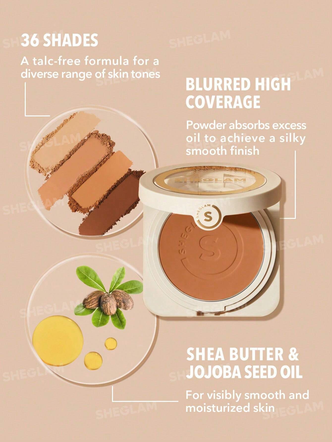 SHEGLAM Skin-Focus Powder Foundation Sand – پنکک اسکین فوکس شیگلم رنگ سند