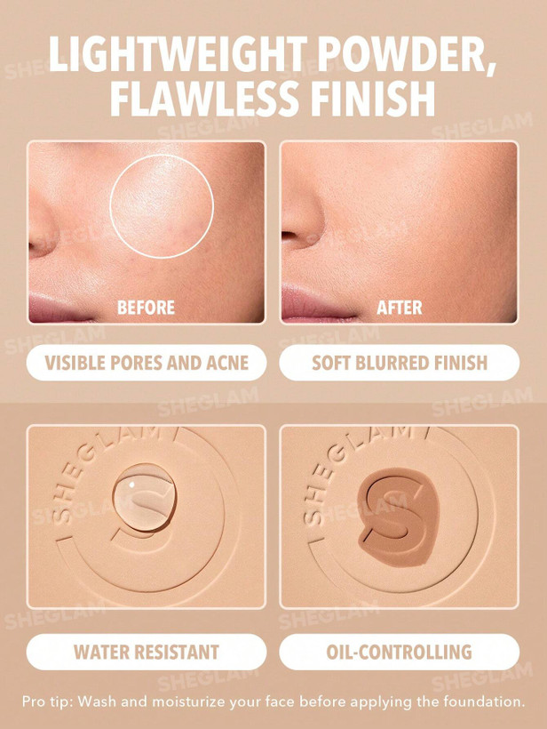 SHEGLAM Skin-Focus Powder Foundation Sand – پنکک اسکین فوکس شیگلم رنگ سند