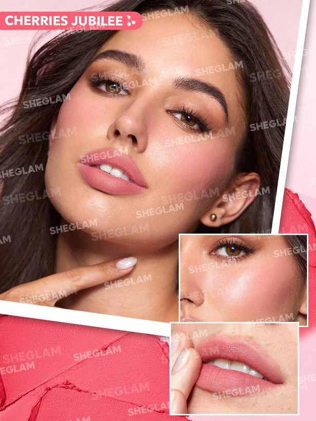 SHEGLAM Very Cherry Cream Stack Pink – رژگونه و لیپ کرمی شیگلم رنگ صورتی