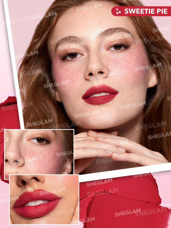 SHEGLAM Very Cherry Cream Stack Pink – رژگونه و لیپ کرمی شیگلم رنگ صورتی