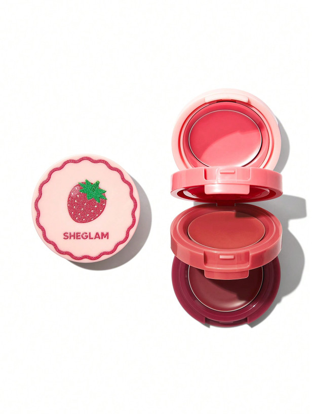 SHEGLAM Strawberry Whirl Cream Stack – رژگونه و لیپ کرمی شیگلم رنگ توتفرنگی