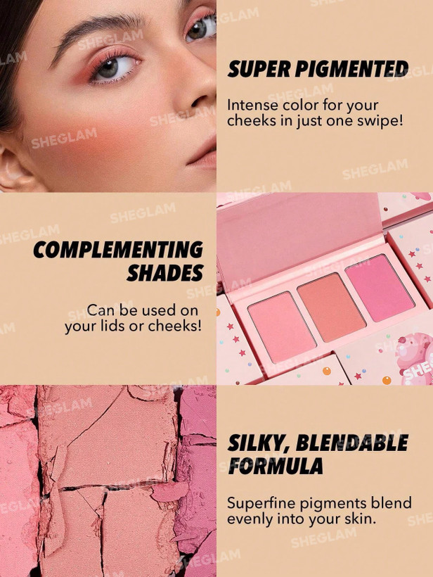 SHEGLAM Sweet Cheeks Blush Trio Enamored – پالت رژگونه شیگلم انامورد