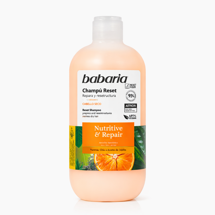 شامپو ترمیم کننده باباریا Nutritive & Repair مخصوص مو خشک Babaria Reset Shampoo