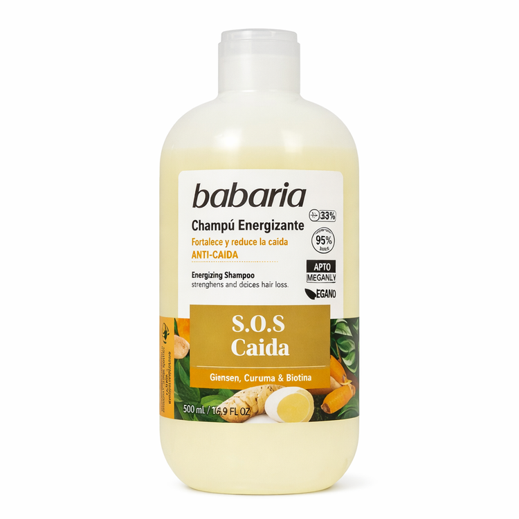 شامپو ضد ریزش باباریا S.O.S Caida با بیوتین و جینسینگ Babaria Anti Hair Loss Shampoo