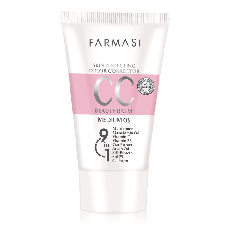 سی سی کرم فارماسی Farmasi CC Cream SPF25 اصل اصلاحکننده رنگ پوست با پوشانندگی طبیعی