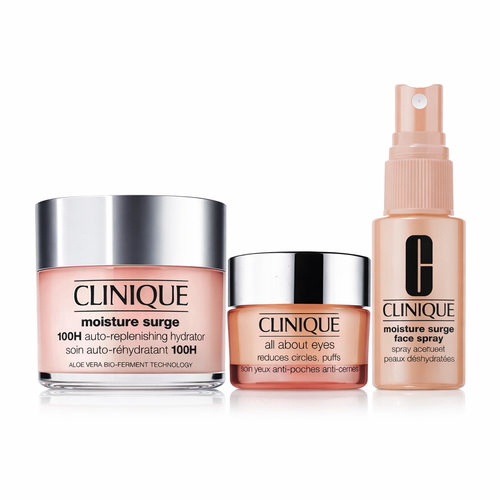 ست آبرسان کلینیک Moisture Surge شامل کرم آبرسان 100 ساعته، کرم دور چشم و اسپری آبرسان صورت اصل
