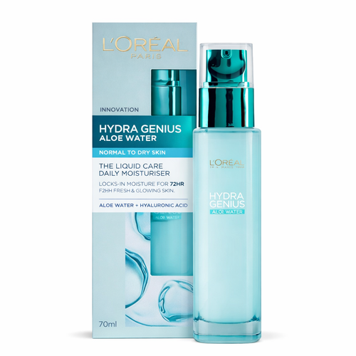 آبرسان لورآل Hydra Genius Aloe Water مناسب پوست نرمال تا خشک حجم 70 میلیلیتر