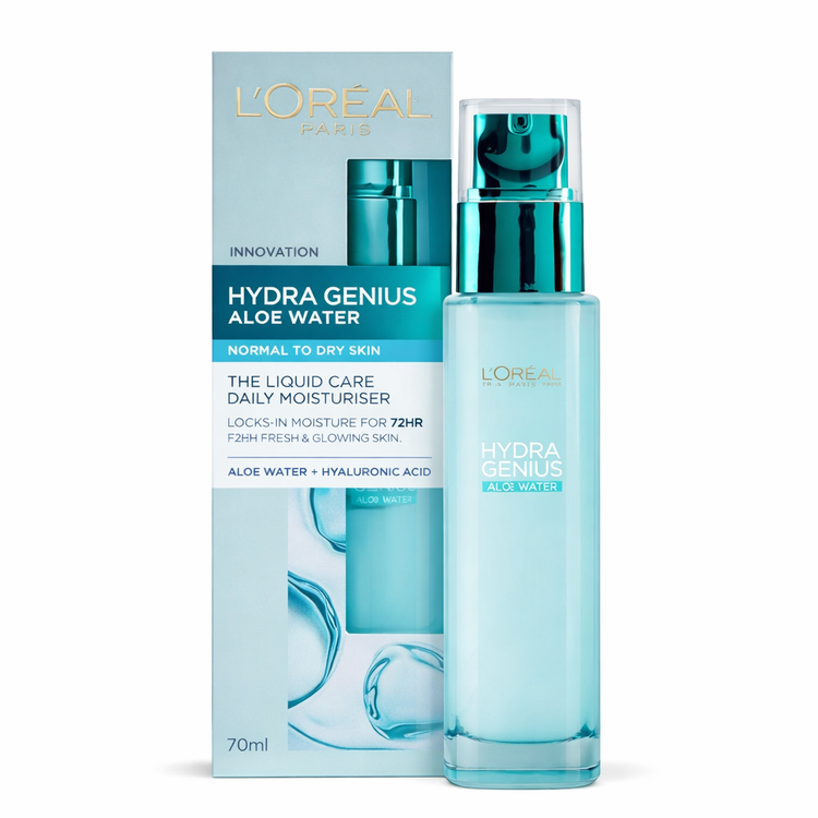 آبرسان لورآل Hydra Genius Aloe Water مناسب پوست نرمال تا خشک حجم 70 میلیلیتر