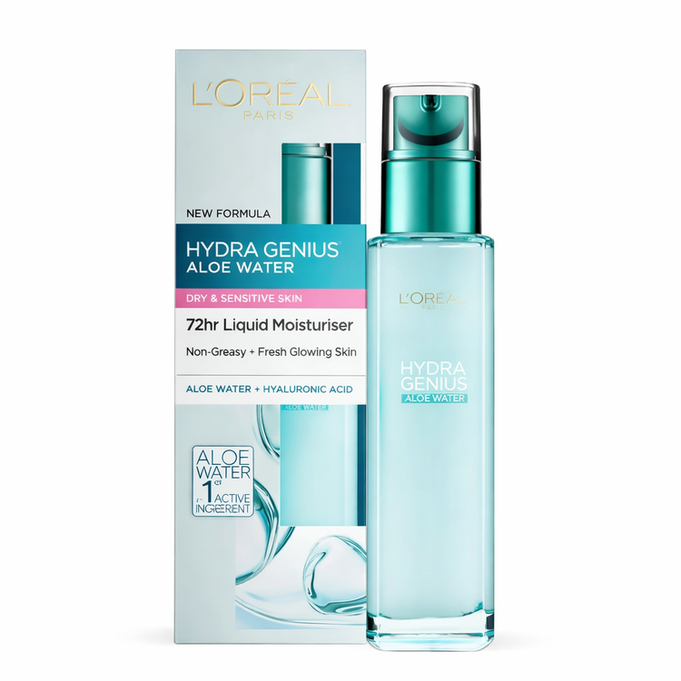 آبرسان لورآل Hydra Genius Aloe Water مناسب پوست خشک و حساس حجم 70 میلیلیتر