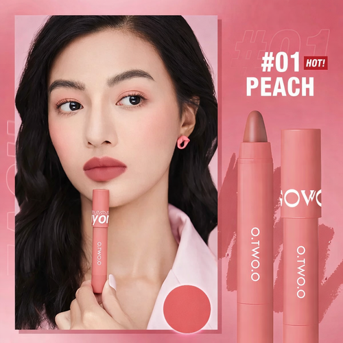 رژ لب مدادی مات پیچی O.TWO.O با ماندگاری بالا و بافت نرم O.TWO.O Matte Twist Up Lipstick Pencil