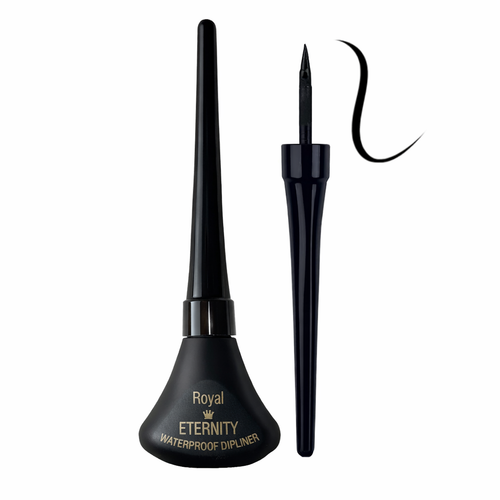 خط چشم کوزهای ضد آب رویال اترنیتی Waterproof Dipliner با برس ظریف و رنگ مشکی عمیق
