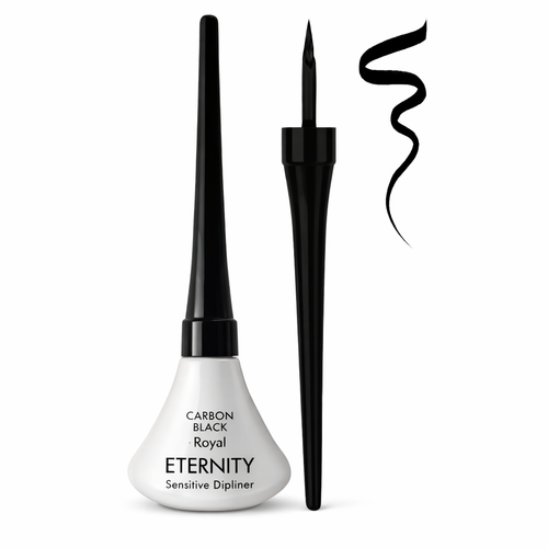 خط چشم کوزهای سنسیتیو اترنیتی Carbon Black با برس ظریف و رنگ مشکی کربنی مناسب چشم حساس