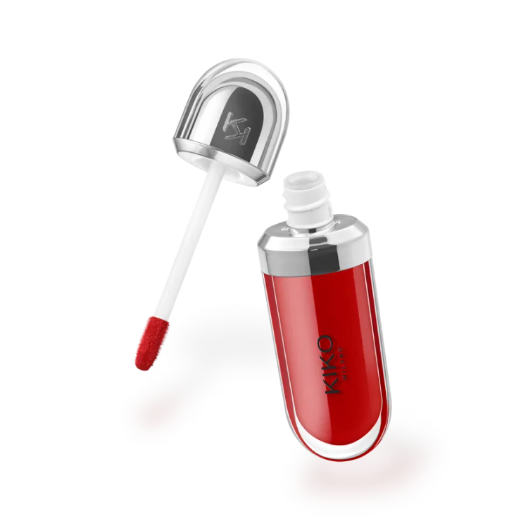 لیپ گلاس کیکو میلانو مدل 3D Hydra Lipgloss شماره 15 Cherry Red با جلوه براق و حجمدهنده لب
