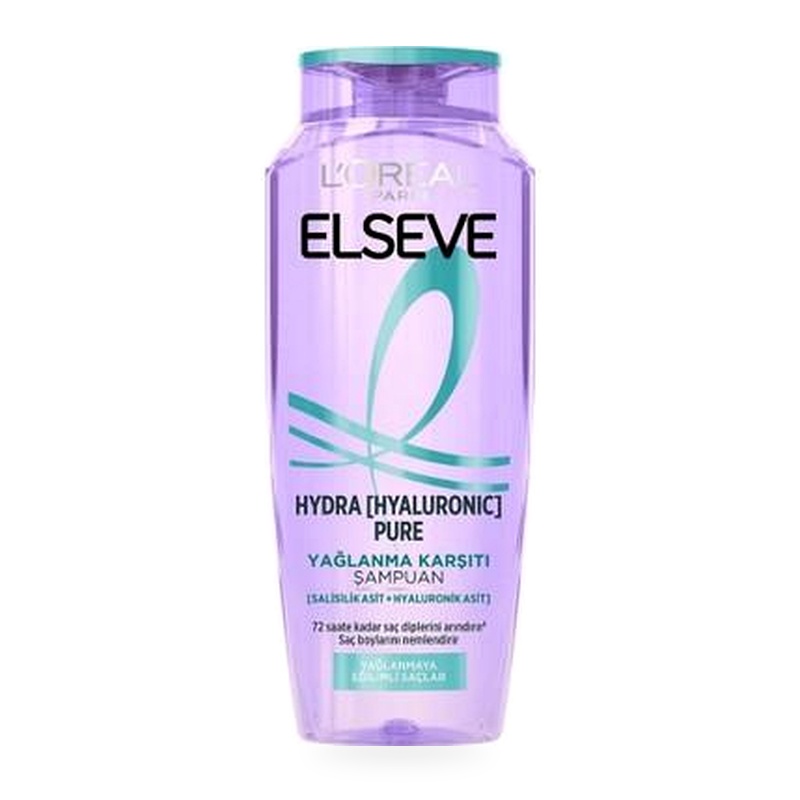 شامپو ضد چربی لورآل السیو Hydra Hyaluronic Pure حاوی سالیسیلیک اسید و هیالورونیک اسید 300 میل