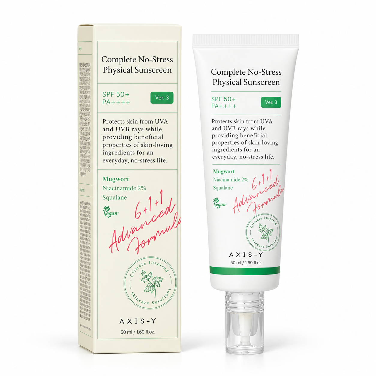 ضد آفتاب مینرال اکسیس وای Complete No-Stress Physical Sunscreen Ver.3 حجم 50 میل